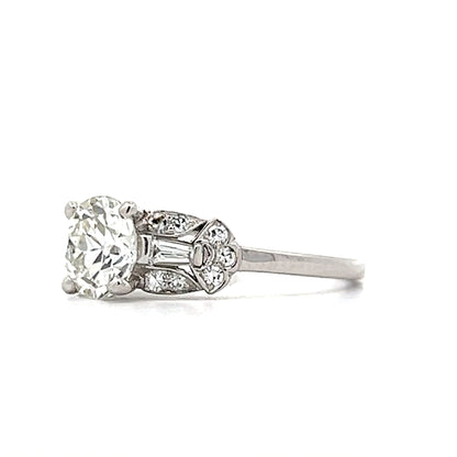 1.37 Vintage Art Deco Engagement Ring in Platinum