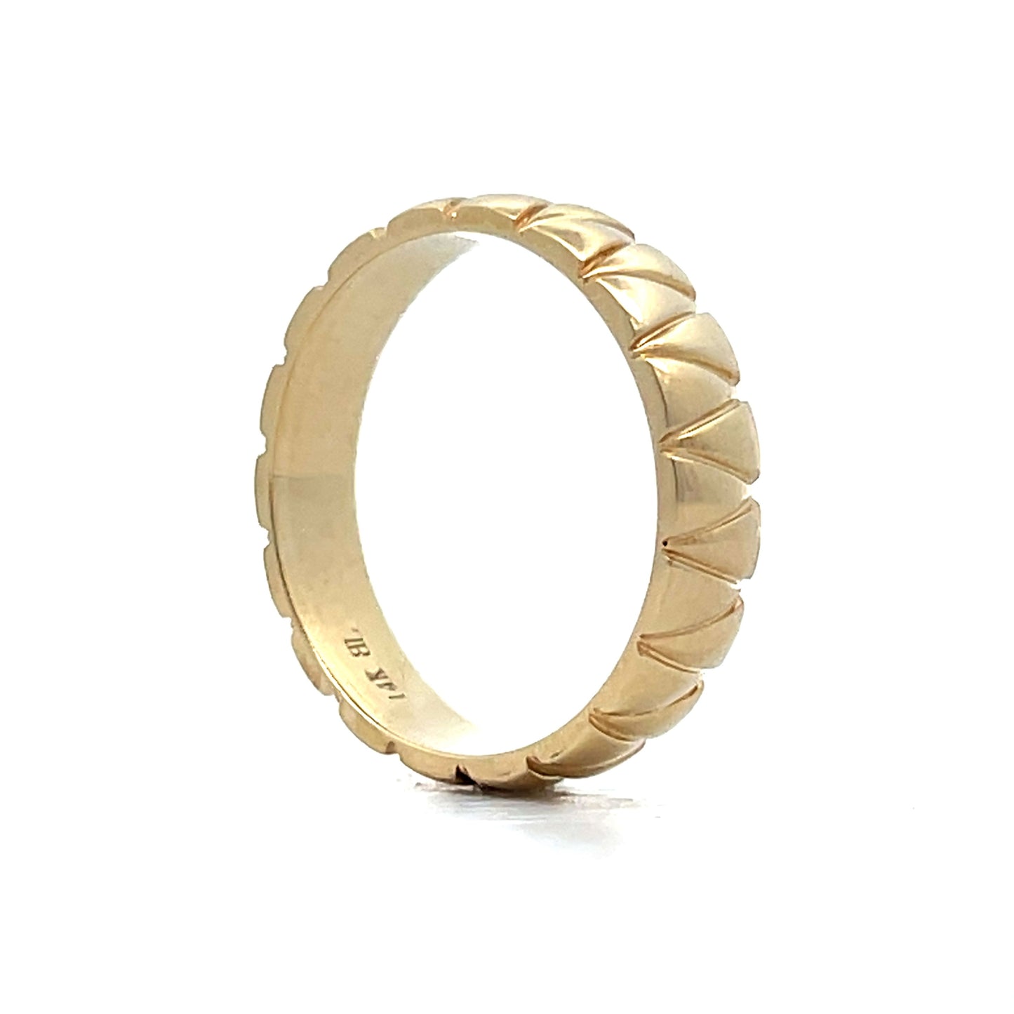 Mens Vintage Inspired Geometric Wedding Band in 14k