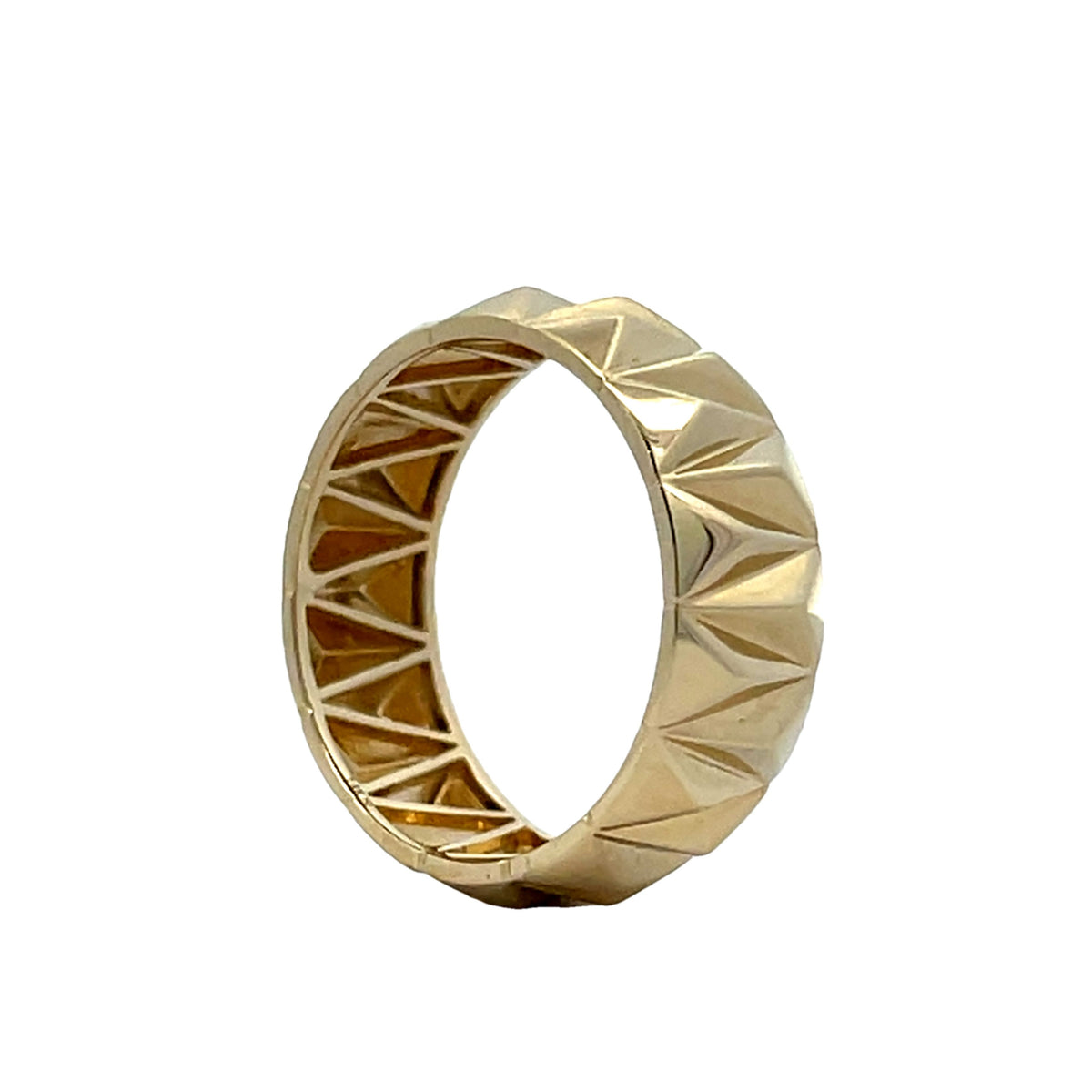 7mm Vintage Inspired Triangular Geometric Band in 14k – Filigree Jewelers