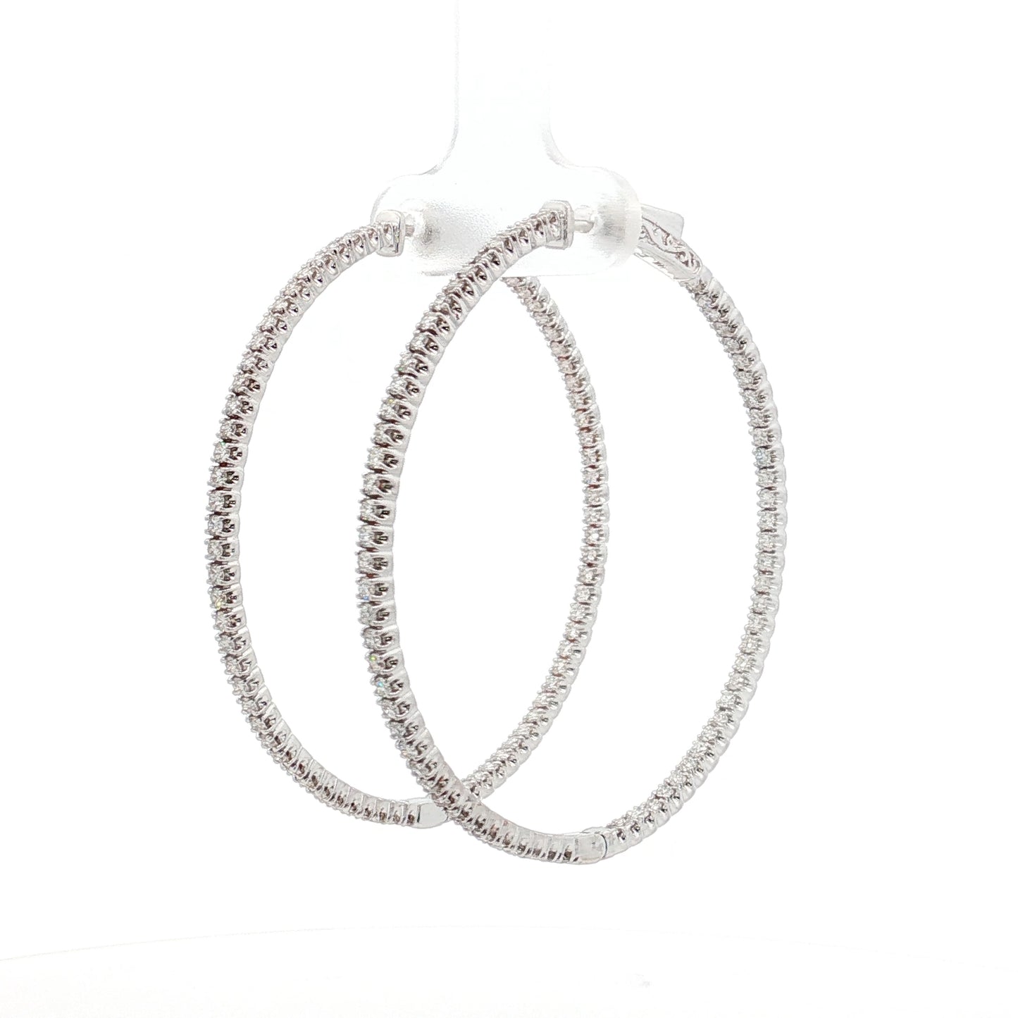 2 Carat Diamond Inside-Out Hoop Earrings in 14k