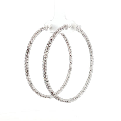 2 Carat Diamond Inside-Out Hoop Earrings in 14k