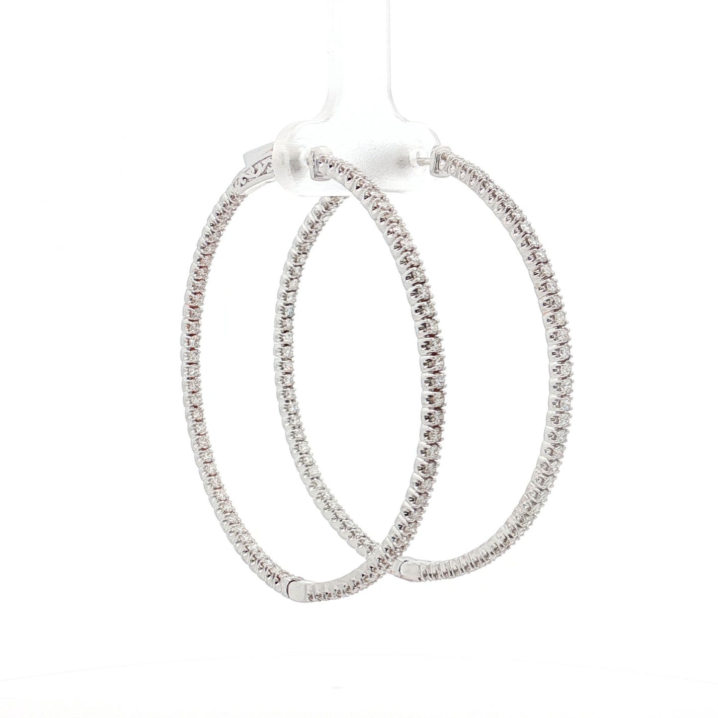 2 Carat Diamond Inside-Out Hoop Earrings in 14k