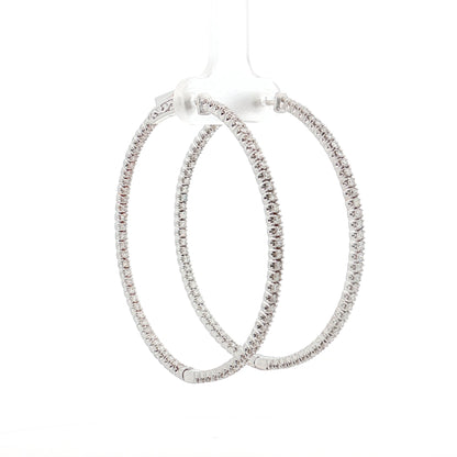 2 Carat Diamond Inside-Out Hoop Earrings in 14k