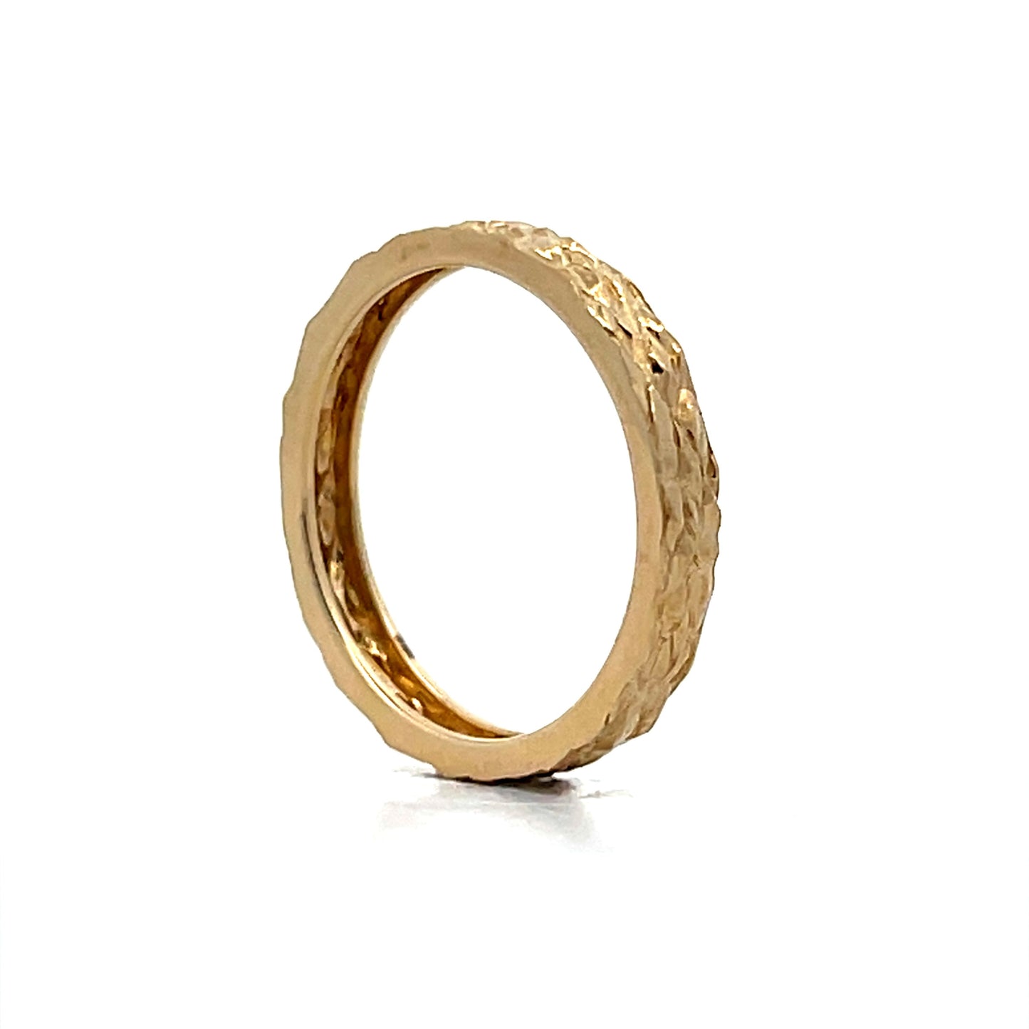 Gold Nugget Textured Band in 14k Yellow Gold