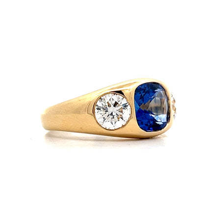 2.52 Cushion Cut Sapphire Cocktail Ring in 18k