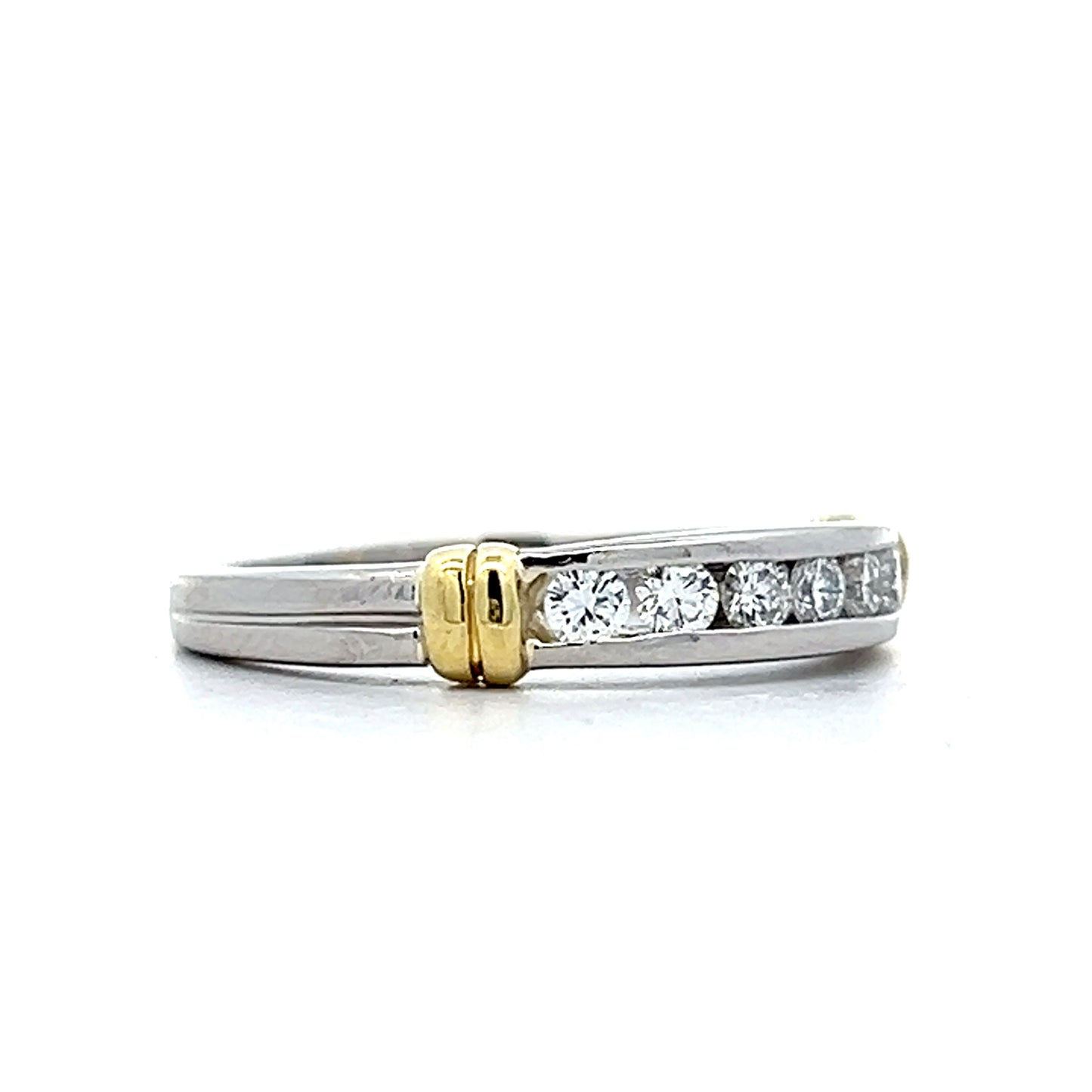 .42 Two-Tone Diamond Wedding Band in Platinum & 18k