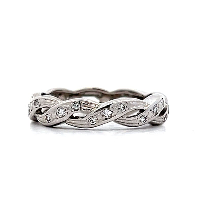 .20 Twisted Single Cut Diamond Eternity Band in 14k