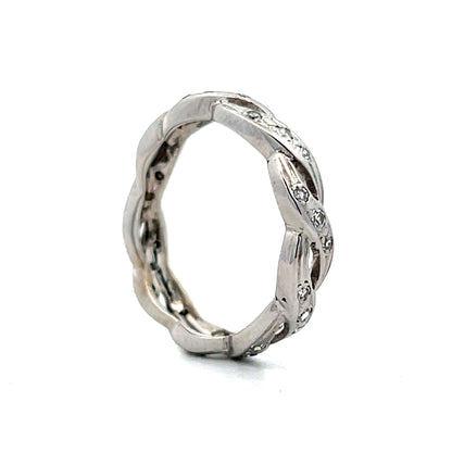 .20 Twisted Single Cut Diamond Eternity Band in 14k