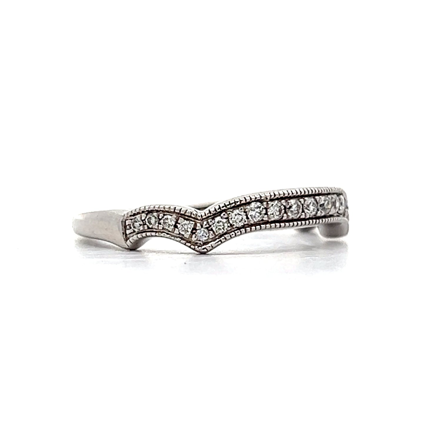 .16 Diamond Contour Wedding Band in 14k White Gold