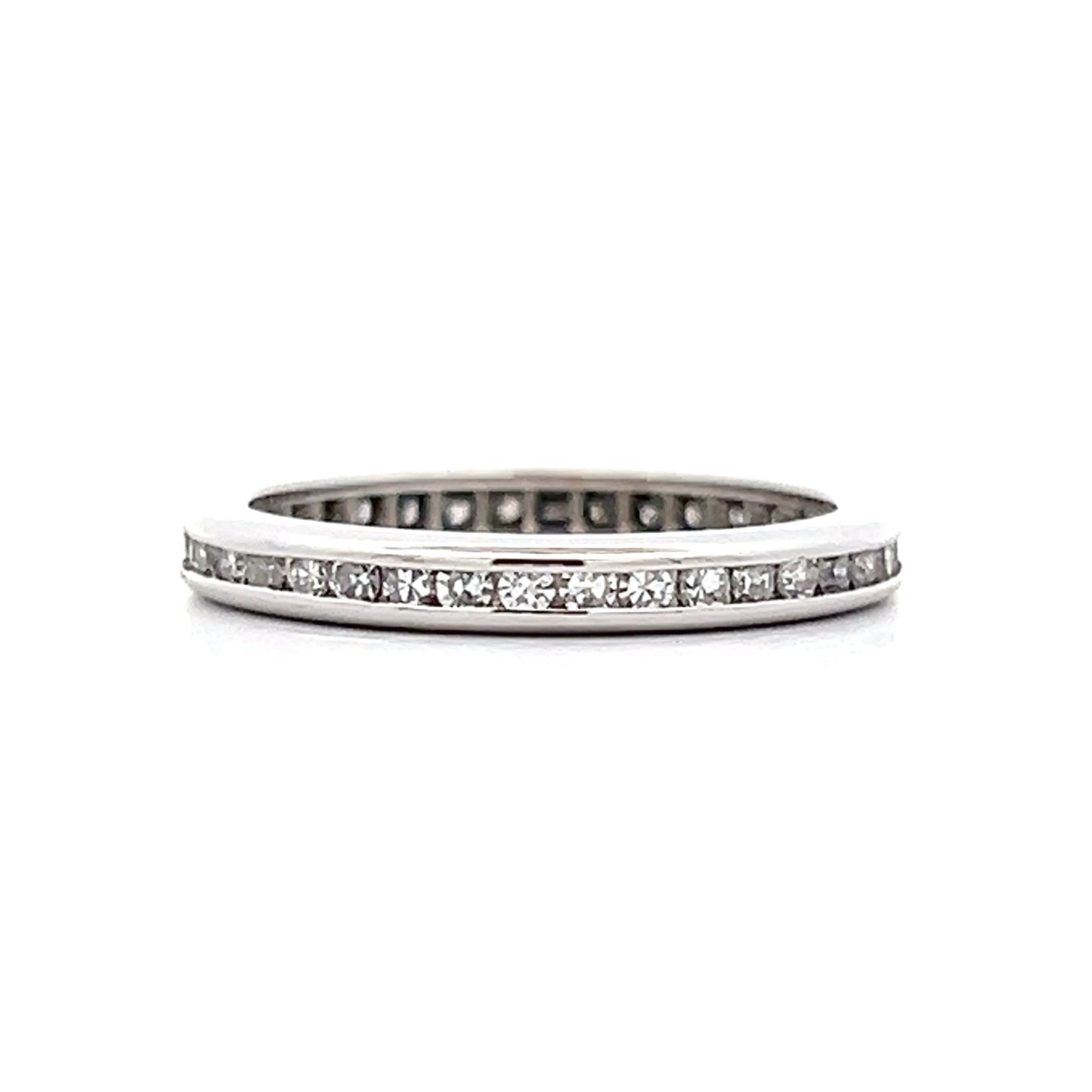 .38 Mid-Century Channel Set Diamond Eternity Band in 14k