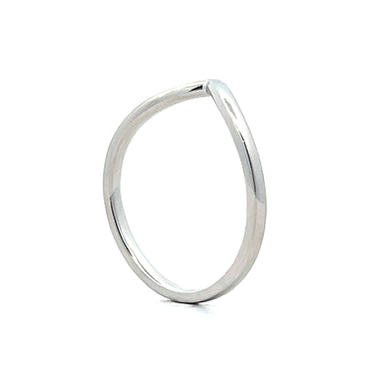 Simple Contoured Wedding Band in 14k White Gold