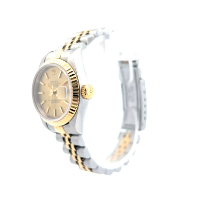 Ladies Rolex Datejust Champagne Dial in Stainless & 18k