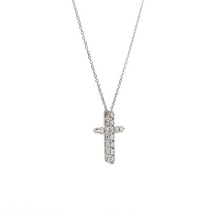 .50 Tiffany & Co Diamond Cross Pendant in 14k & Platinum