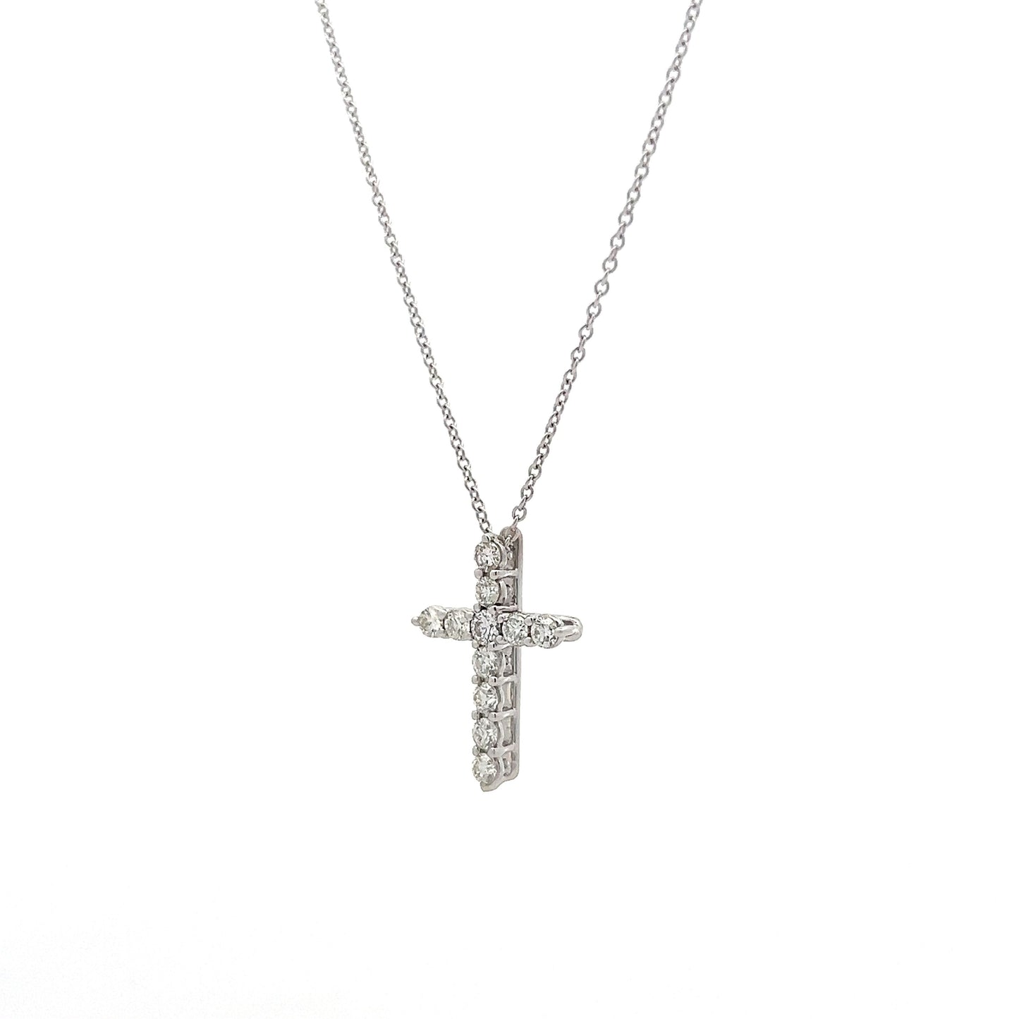 .50 Tiffany & Co Diamond Cross Pendant in 14k & Platinum