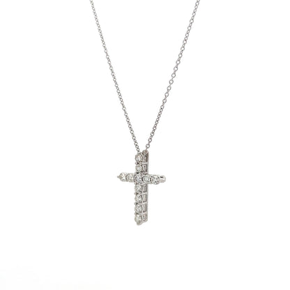 .50 Tiffany & Co Diamond Cross Pendant in 14k & Platinum