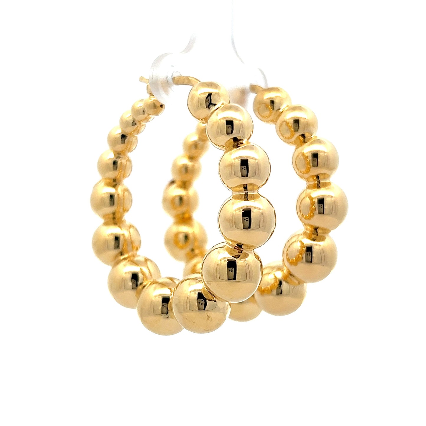 Textured Bubble Hoop Earrings in 18k Yellow Gold