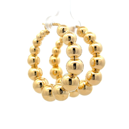 Textured Bubble Hoop Earrings in 18k Yellow Gold