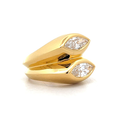 1.58 Marquise Diamond Cocktail Ring in 18k Yellow Gold