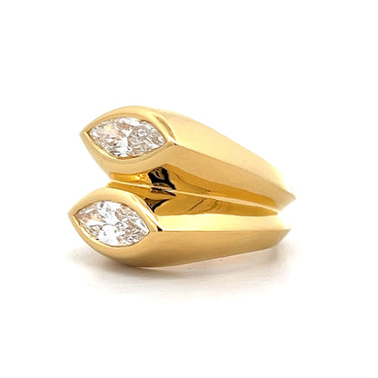 1.58 Marquise Diamond Cocktail Ring in 18k Yellow Gold