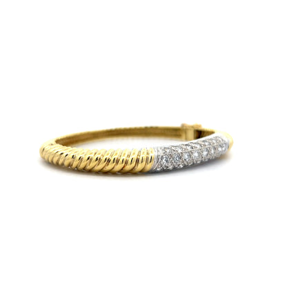 2.30 Diamond Twisted Rope Bangle Bracelet in 18k