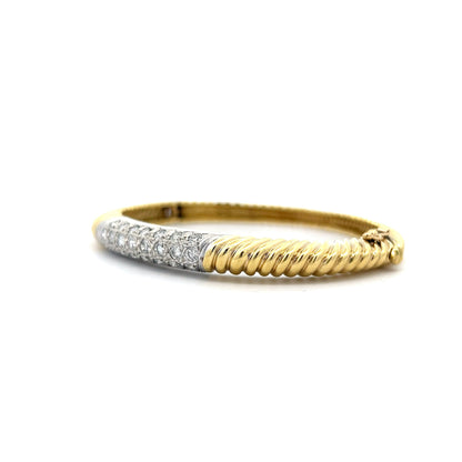 2.30 Diamond Twisted Rope Bangle Bracelet in 18k