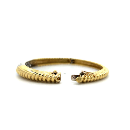 2.30 Diamond Twisted Rope Bangle Bracelet in 18k