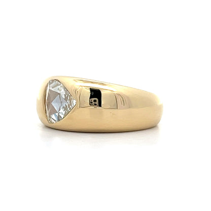 .50 Pear Rose Cut Diamond in 18k Yellow Gold