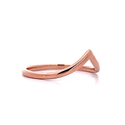 V Shaped Contour Wedding Band in 14k Rose Gold