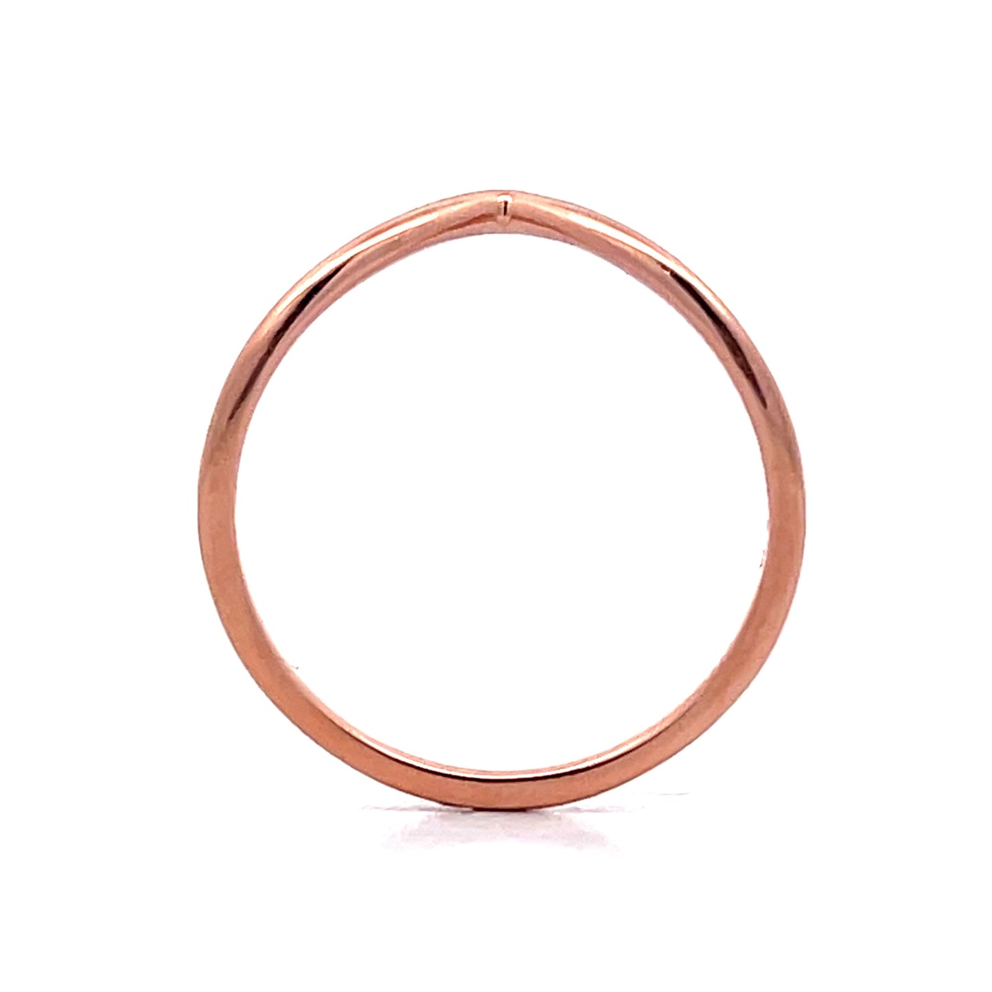 V Shaped Contour Wedding Band in 14k Rose Gold