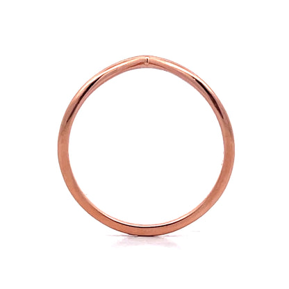 V Shaped Contour Wedding Band in 14k Rose Gold