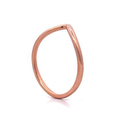 V Shaped Contour Wedding Band in 14k Rose Gold