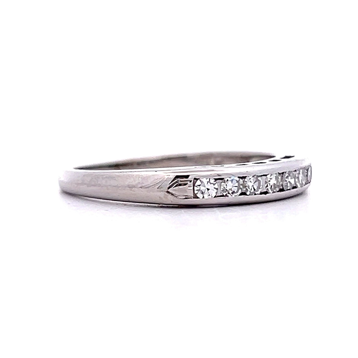 .19 Vintage Channel Set Diamond Wedding Band in 14k