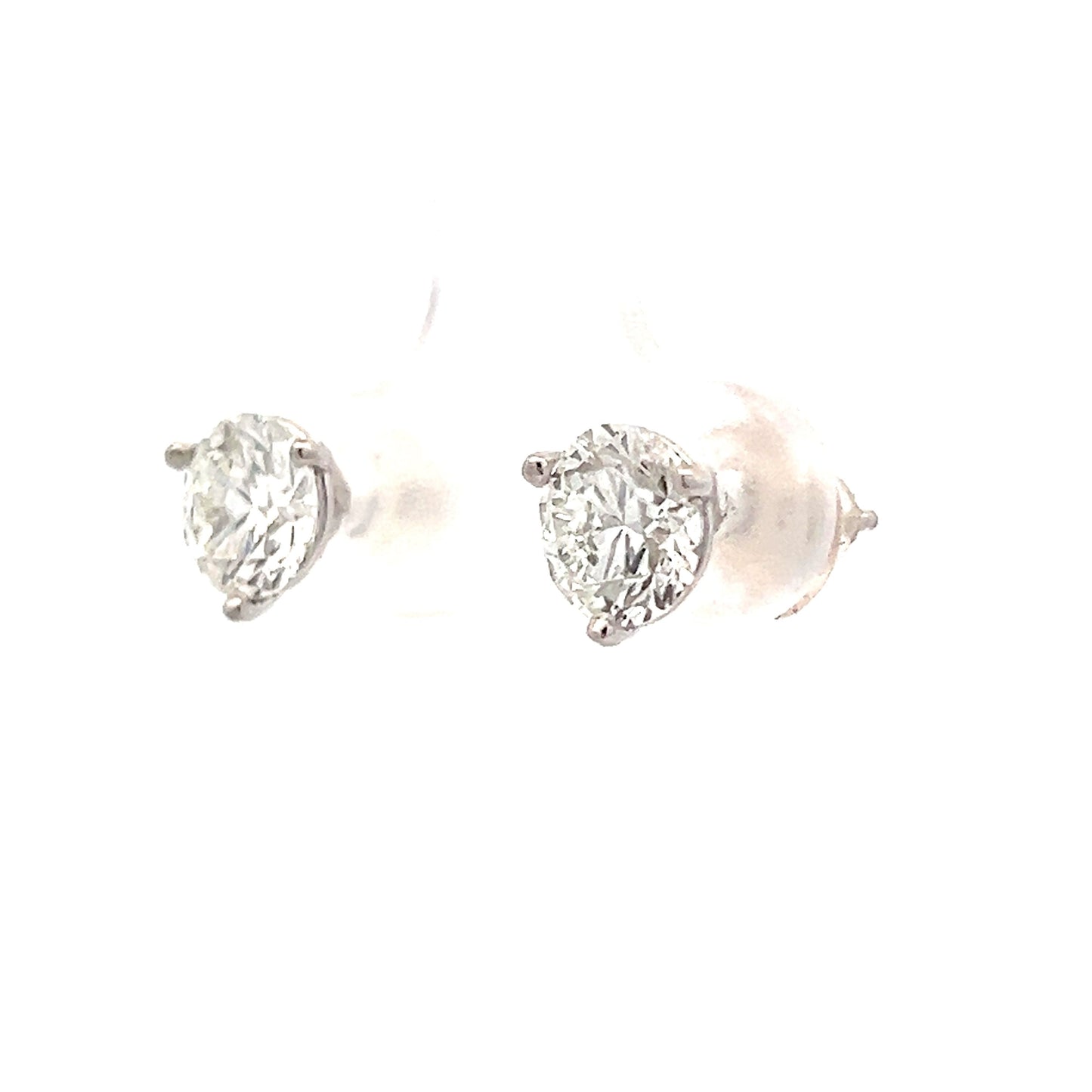 2 Carat Round Brilliant Diamond Stud Earrings in Platinum