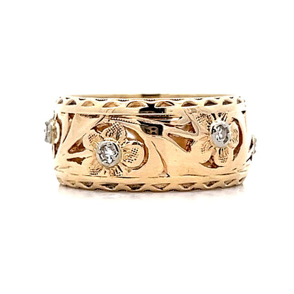 .12 Vintage Mid-Century Diamond Band in 14k Yellow Gold