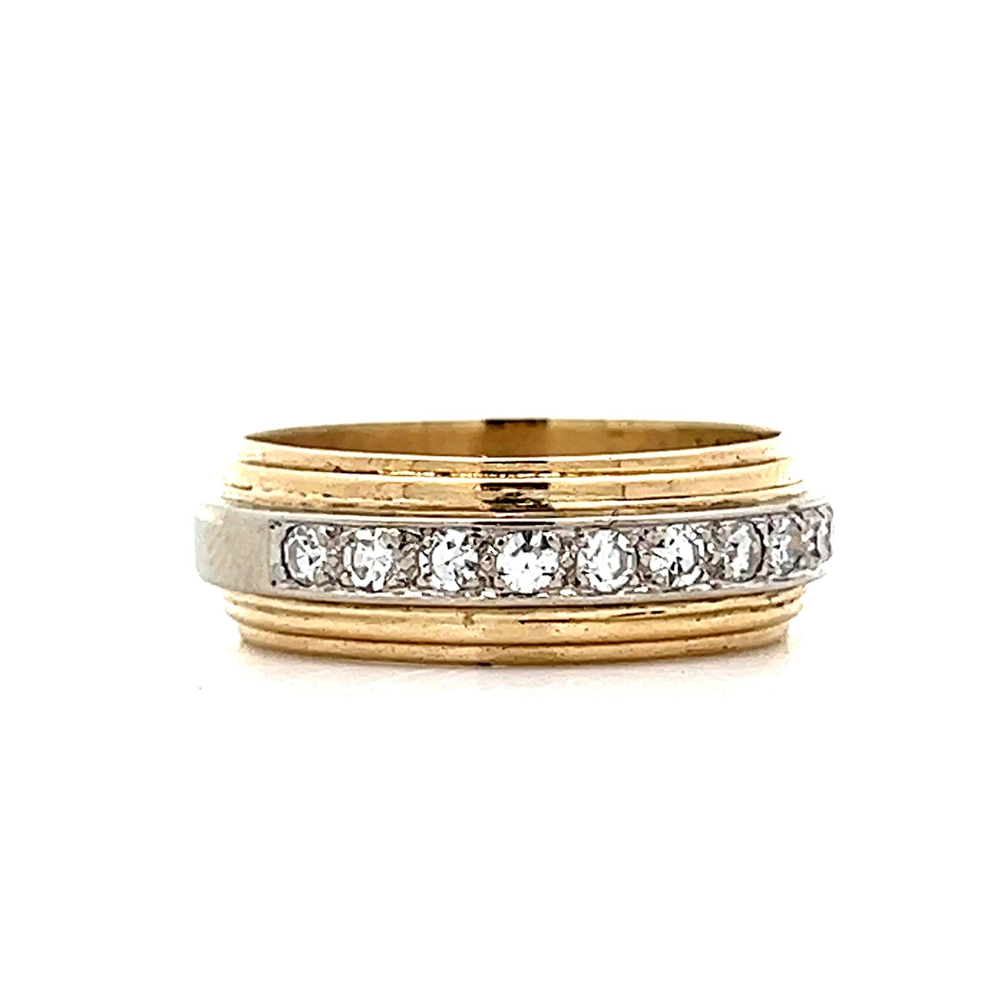 .35 Vintage Retro Diamond Stacking Band in 14k