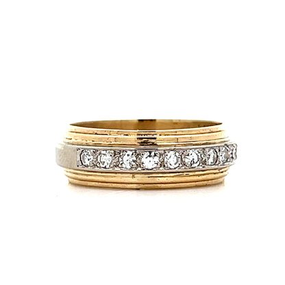 .35 Vintage Retro Diamond Stacking Band in 14k