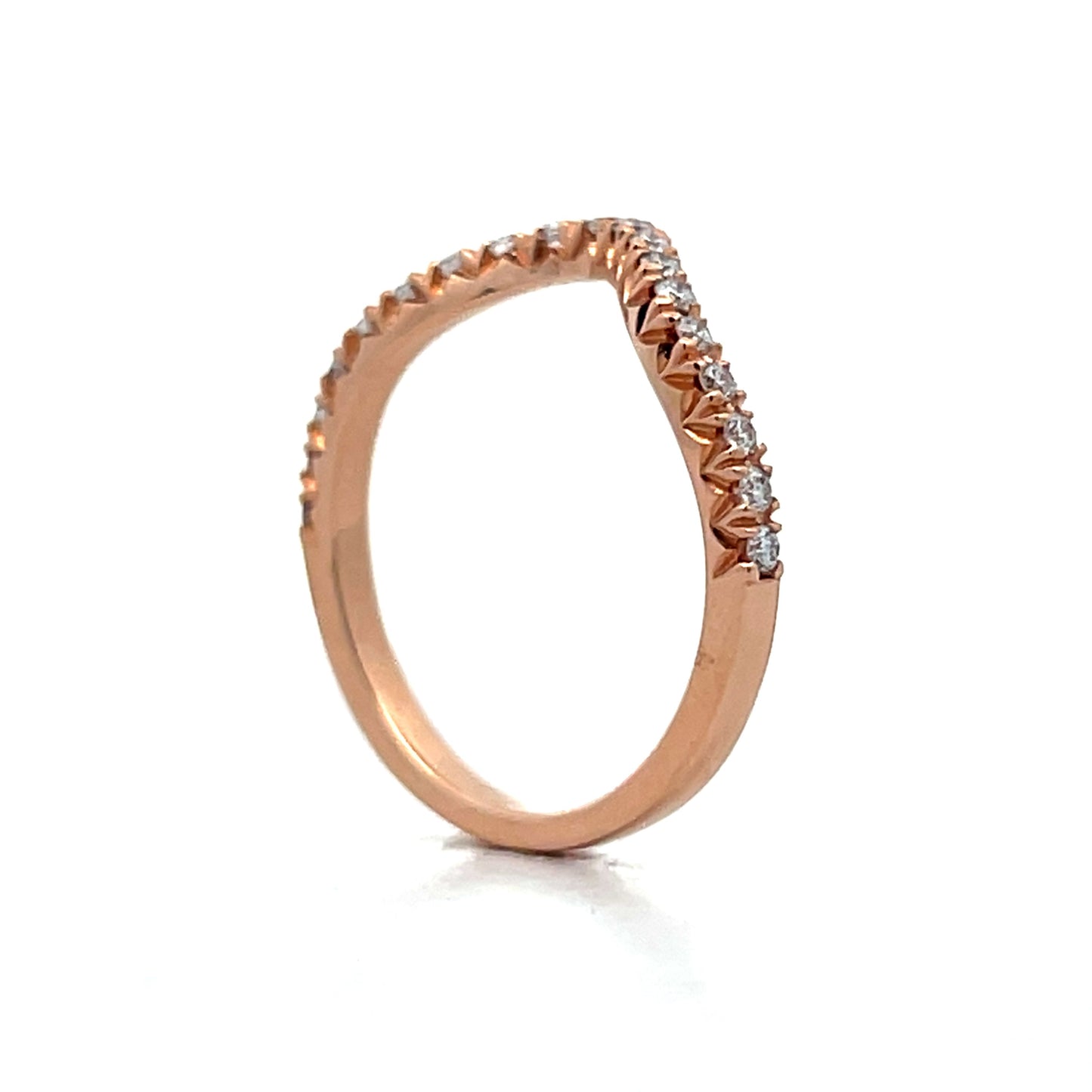 .25 Contour Diamond Wedding Band in 14k Rose Gold