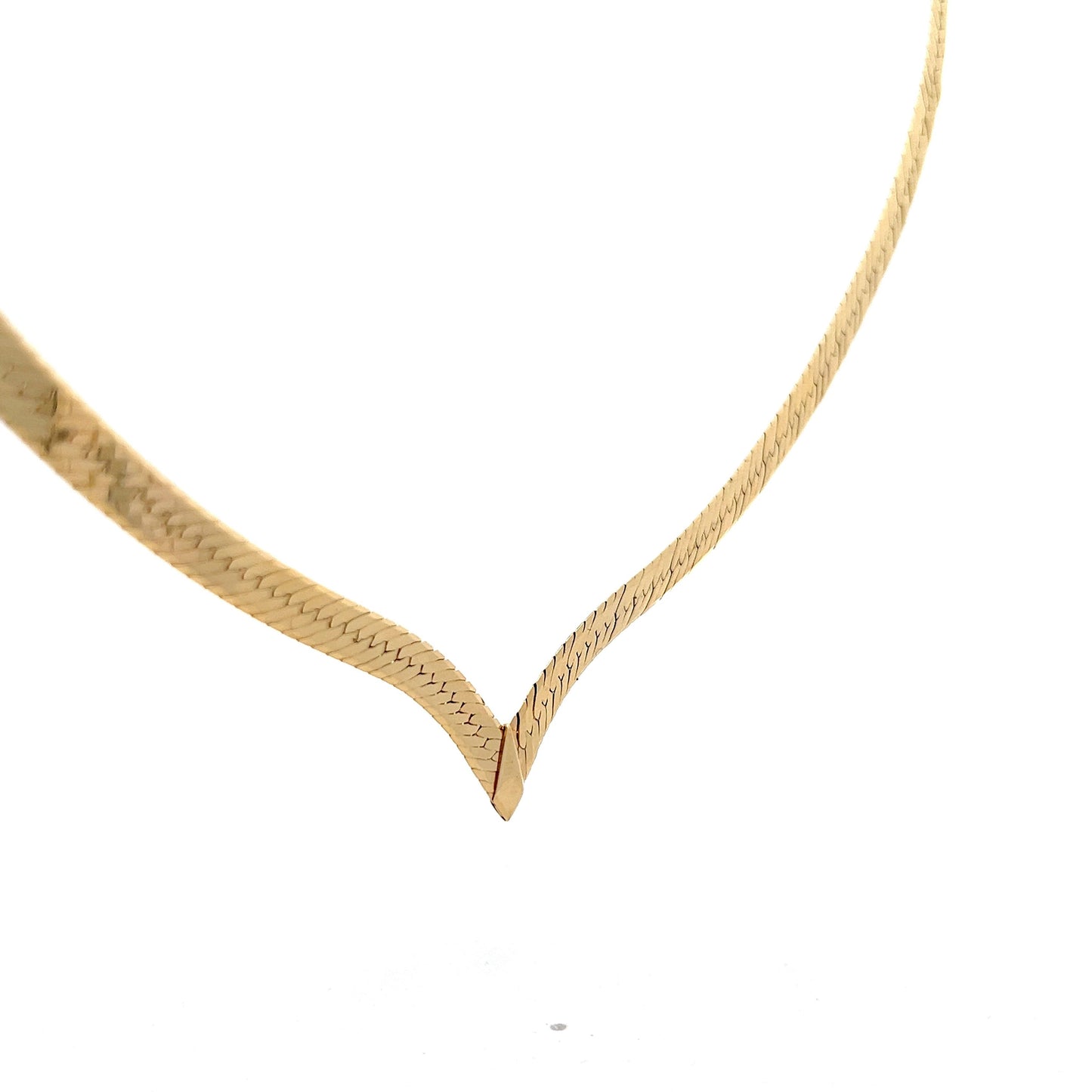 Herringbone Collar Necklace in 14k Yellow Gold