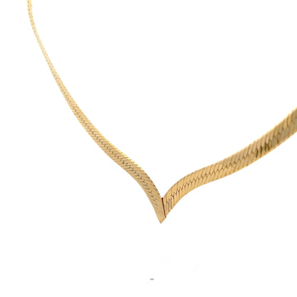 Herringbone Collar Necklace in 14k Yellow Gold