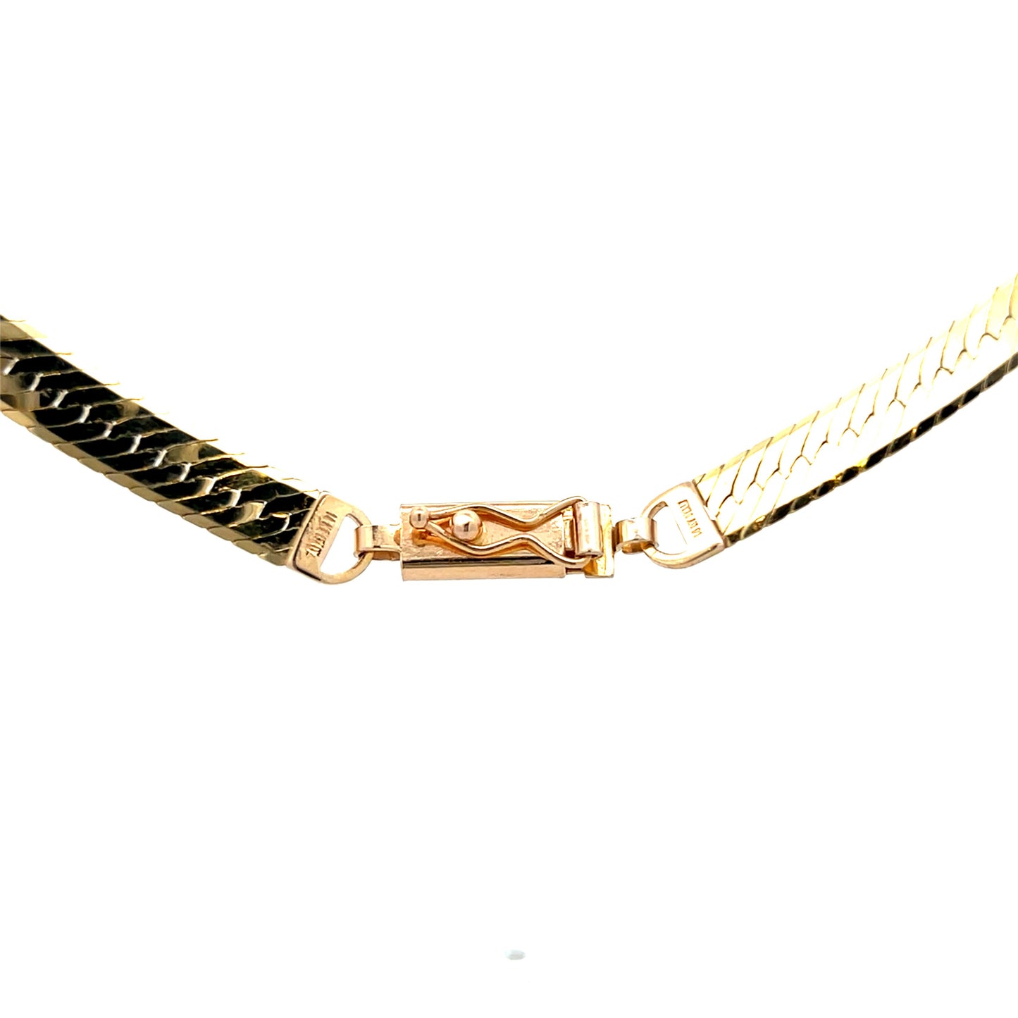 Herringbone Collar Necklace in 14k Yellow Gold