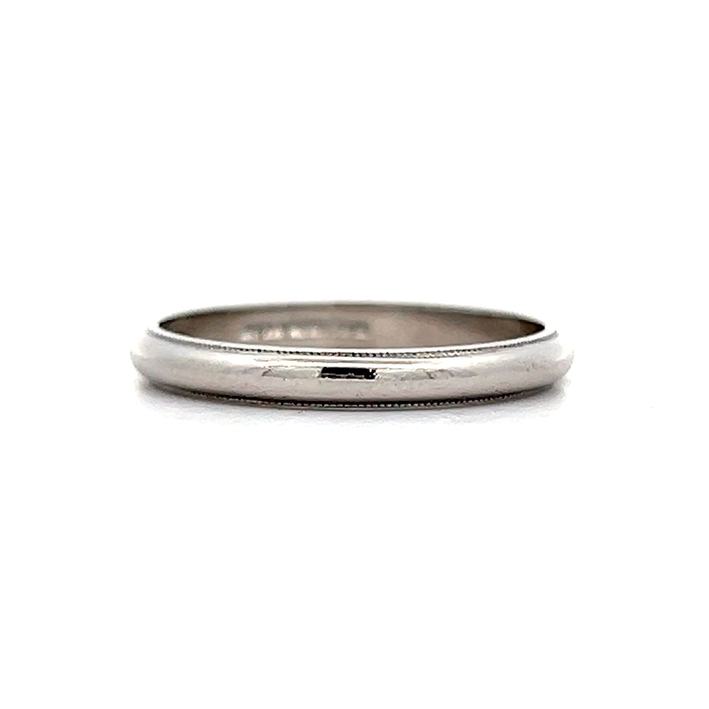 2.5mm Vintage Milgrain Wedding Band in Platinum