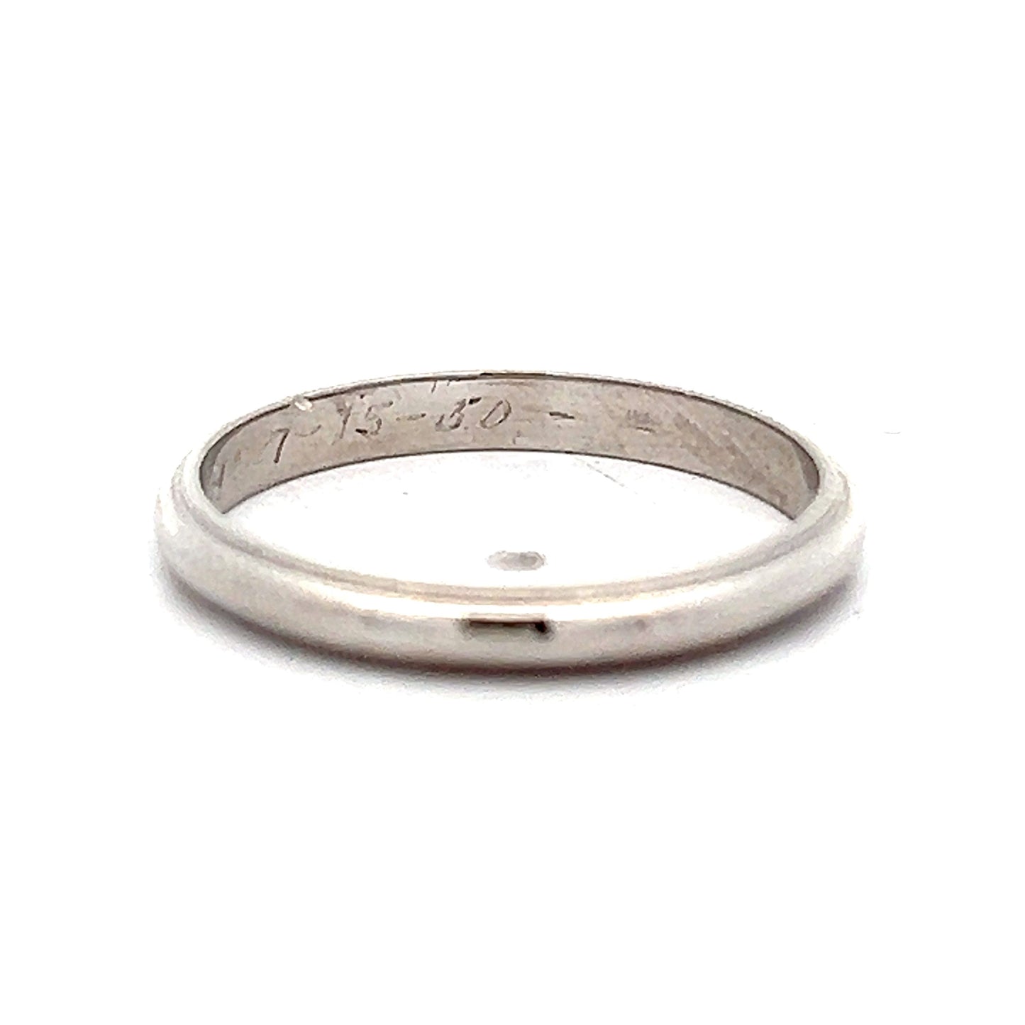 2.5mm Vintage Milgrain Wedding Band in Platinum