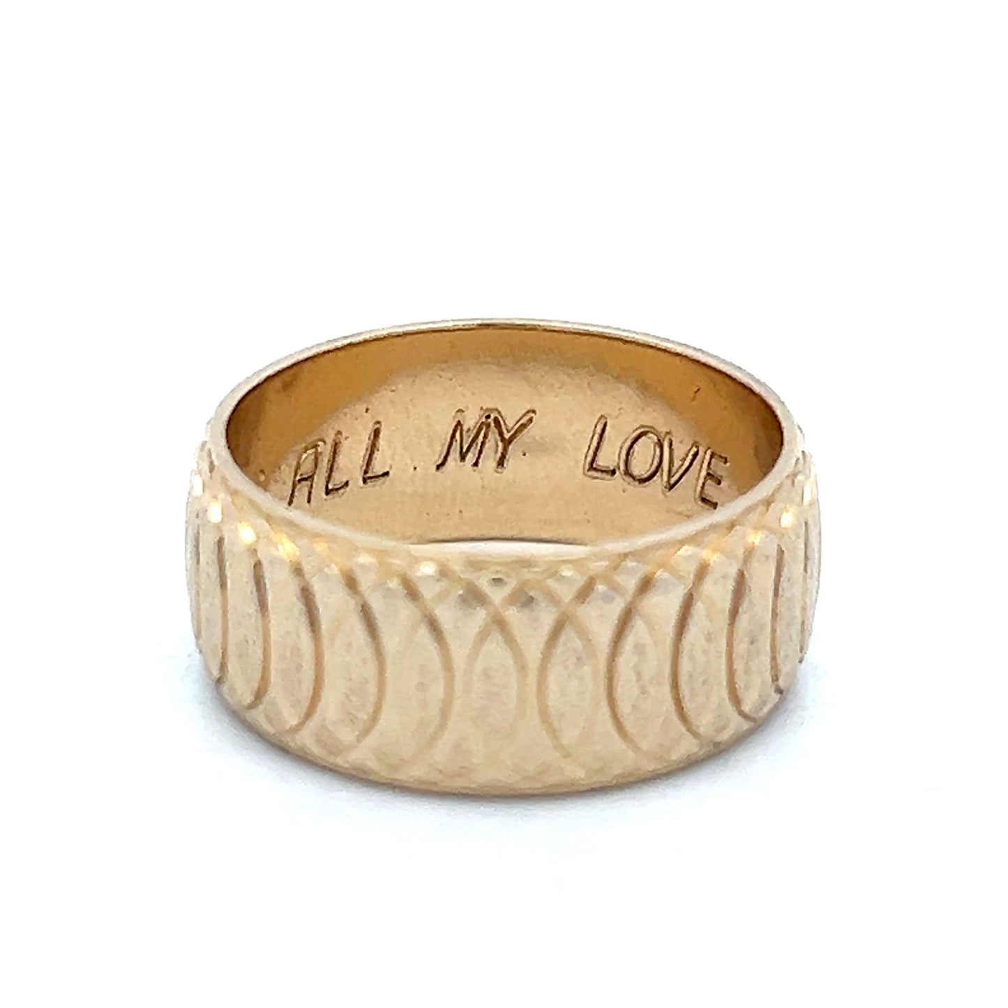 Circular Geometric Pattern Wedding Band in 14k