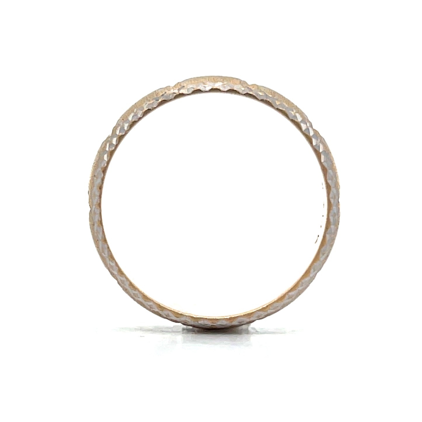 Mens Star Motif Vintage Wedding Band in 14k