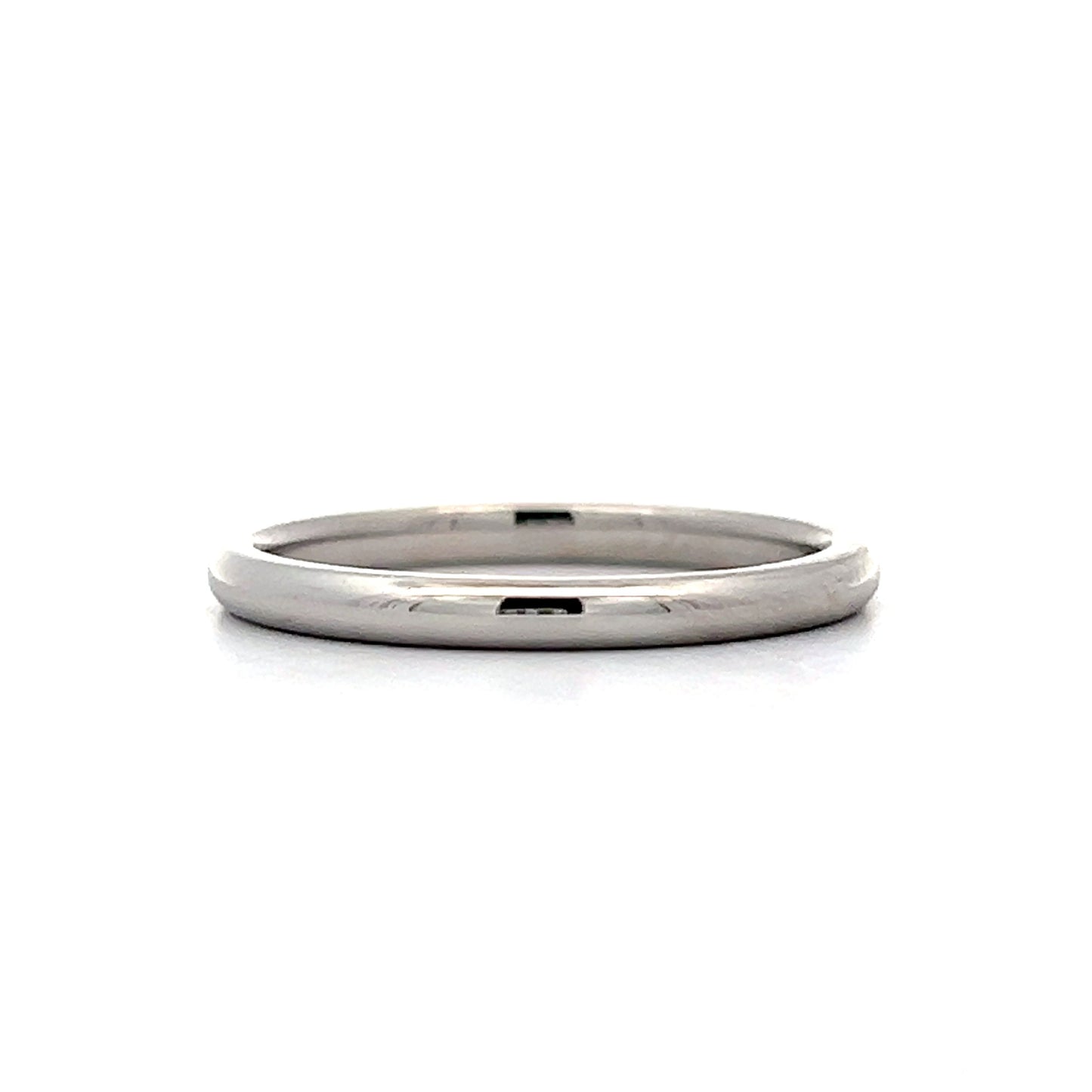 2mm Half Round Wedding Band in Platinum