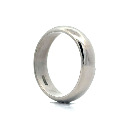 Modern 5mm Half Round Wedding Band in Platinum