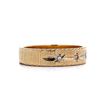 .045 Vintage Diamond Wedding Band in 14k