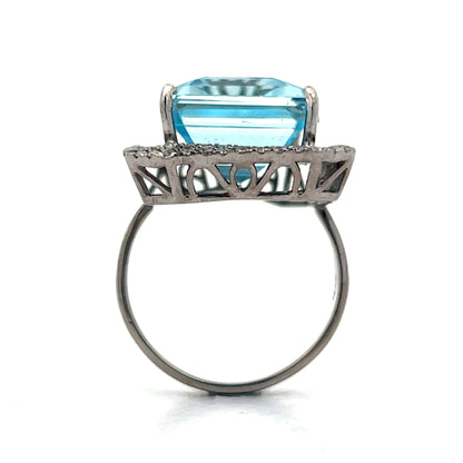 11.16 Emerald Cut Aquamarine in 14k White Gold