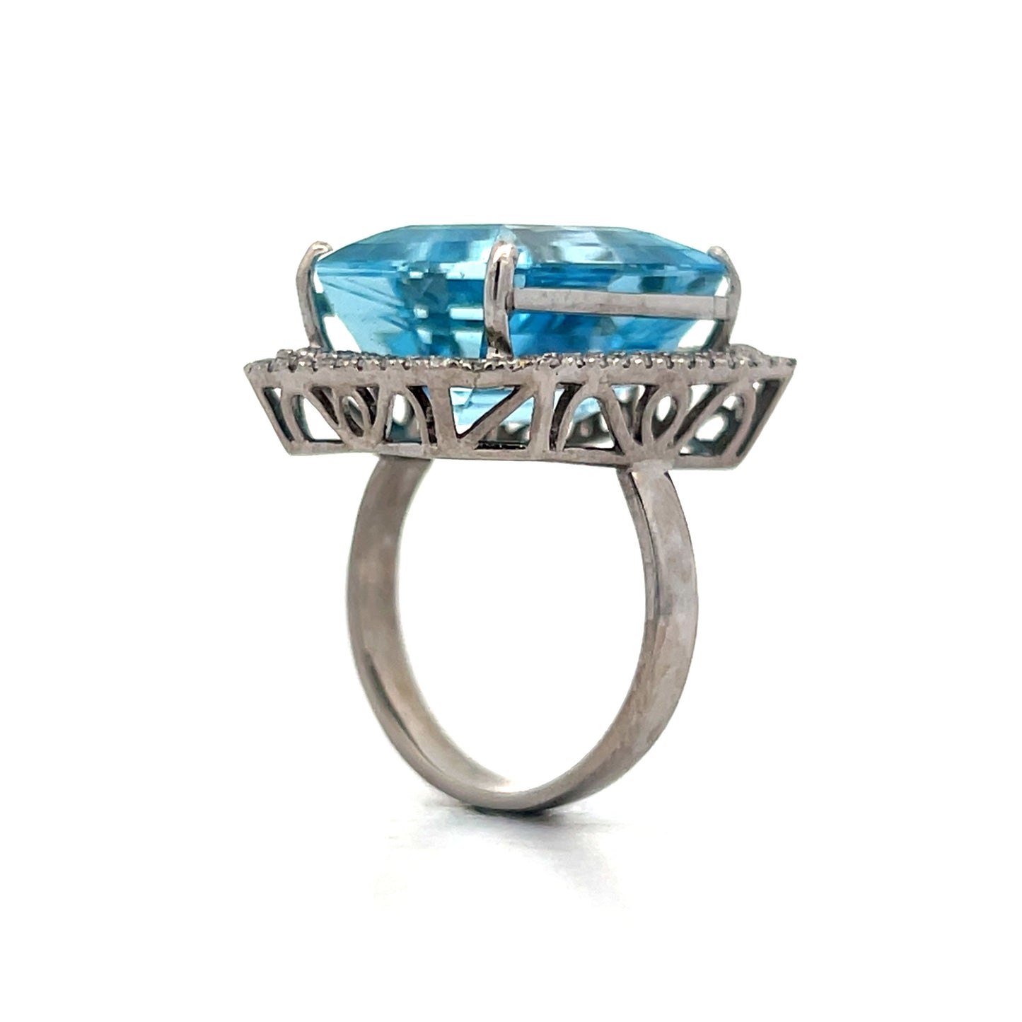 11.16 Emerald Cut Aquamarine in 14k White Gold