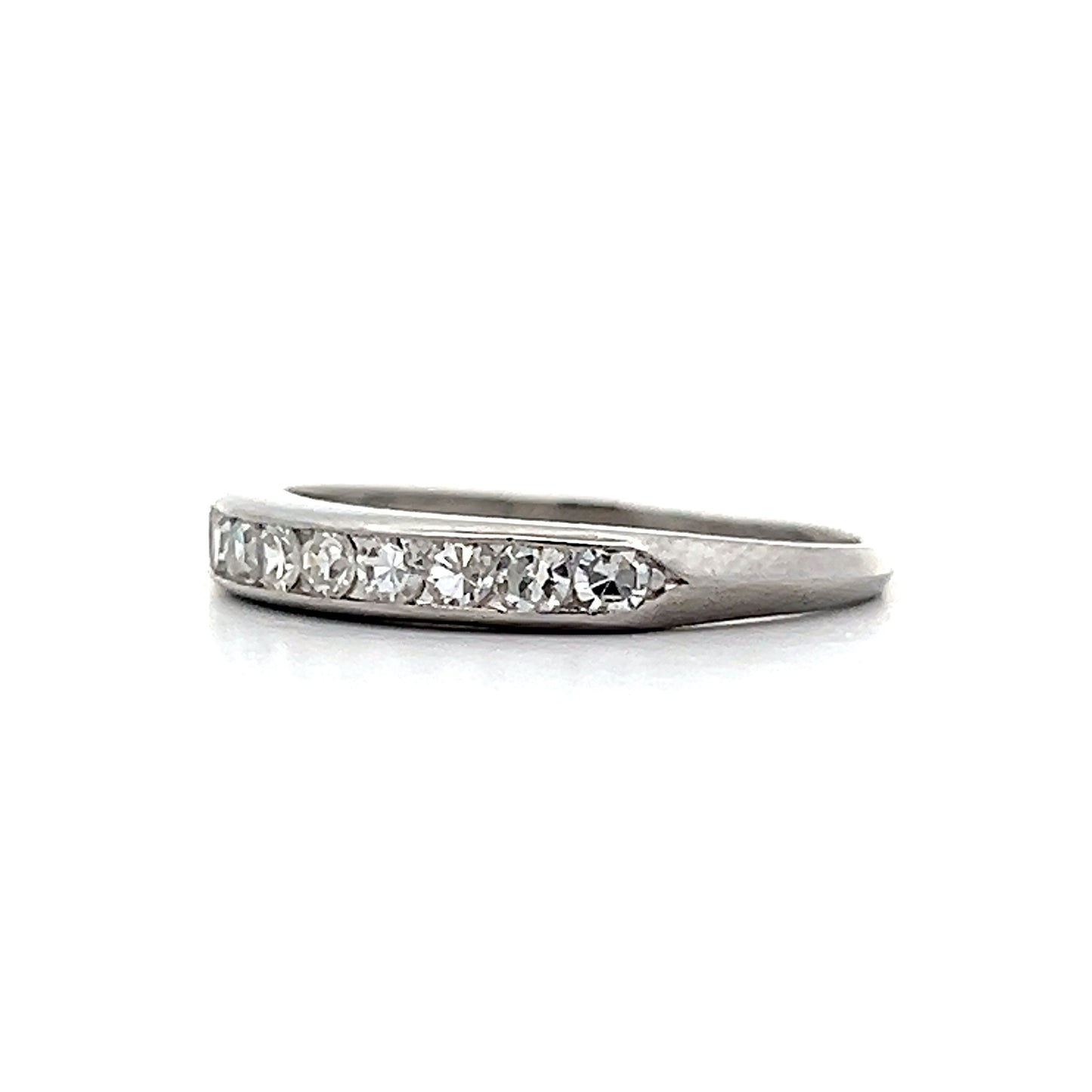 .27 Deco Single Cut Diamond Band in Platinum